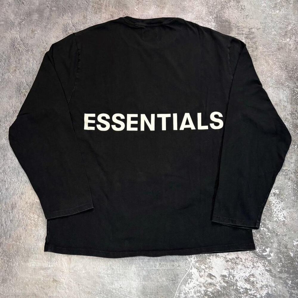 Black & White Fear Of God Essentials Long Sleeve Shirt! Size XL